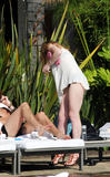Lindsay Lohan in black bikini